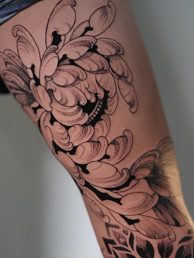 Floral tattoo by Kate