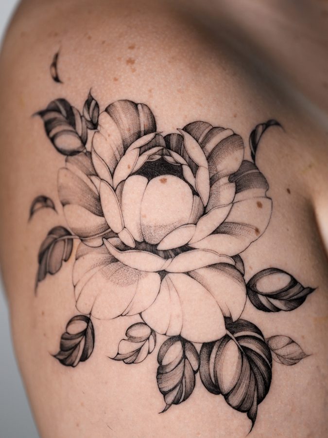 Floral tattoo by Kate